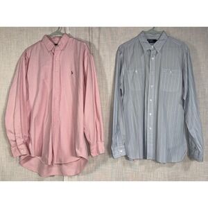 Polo Ralph Lauren Shirts LOT Men's Sz L Blake 100% Cotton Button Down Pony Pink
